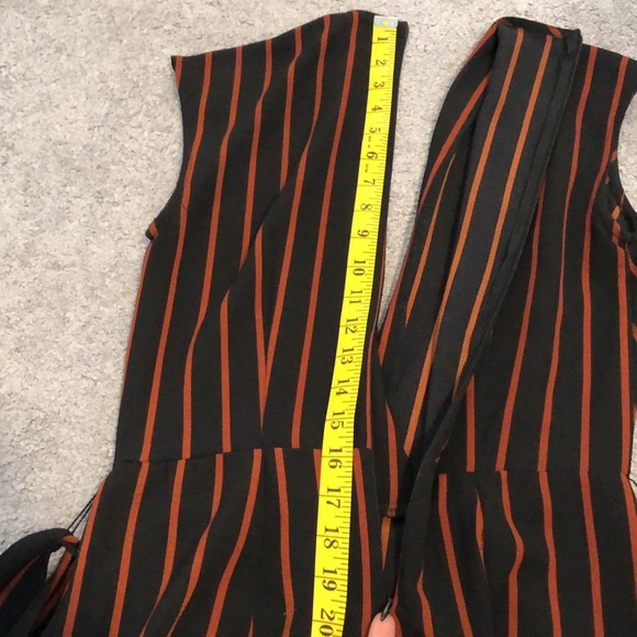 Black and Rust Pinstripe Jumpsuit - Picture 3 of 7